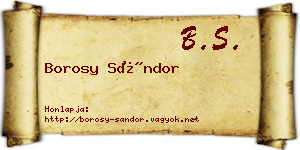 Borosy Sándor névjegykártya
